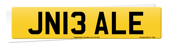 Registration number JN13 ALE